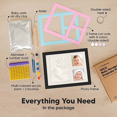 KeaBabies Solo Baby Hand and Footprint Kit, Baby Keepsake Picture Frames, Handprint Kit for Newborns