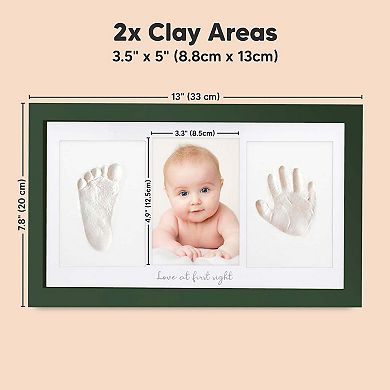 KeaBabies Duo Baby Hand and Footprint Kit, Baby Handprint Kit, Newborn Photo Frame, Baby Keepsake