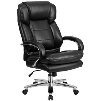 Emma and Oliver 24/7 500 lb. Big & Tall Black Fabric Ergonomic Office Chair with Loop Arms