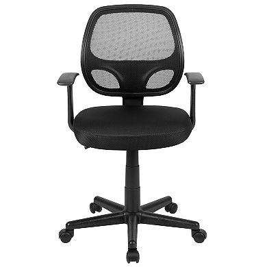 Emma and Oliver Mid-Back Black Mesh Swivel Ergonomic Task Office Chair - Arms, BIFMA Certified