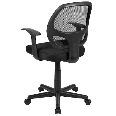 Emma and Oliver Mid-Back Black Mesh Swivel Ergonomic Task Office Chair - Arms, BIFMA Certified