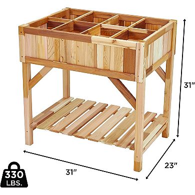 Jumbl Raised Garden Bed, Elevated Wood & Herb Planter for Growing Fresh Flower & More