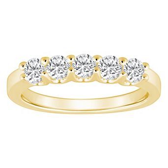 Alyson Layne 14k Gold 3/4 Carat T.W. Diamond 5-Stone Wedding Ring