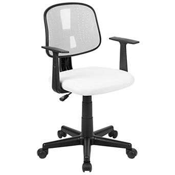 Emma and Oliver Pivot Back Black Mesh Swivel Task Office Chair with Arms, BIFMA Certified