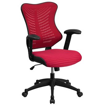 Emma and Oliver High Back Designer Black Mesh Executive Ergonomic Office Chair with Arms