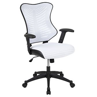 Emma and Oliver High Back Designer Burgundy Mesh Executive Ergonomic Office Chair with Arms