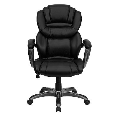 Emma and Oliver High Back Brown LeatherSoft Executive Swivel Ergonomic Office Chair with Arms