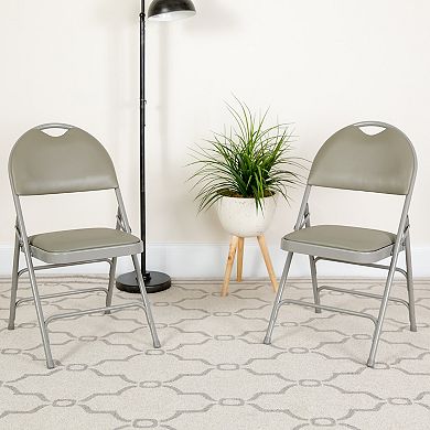 Emma and Oliver 4 Pack Home & Office Easy-Carry Party Events Padded Folding Chair