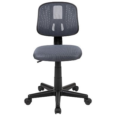 Emma and Oliver Mid-Back Gray Mesh Swivel Task Office Chair with Pivot Back, BIFMA Certified