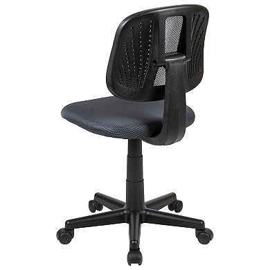 Emma and Oliver Mid-Back Gray Mesh Swivel Task Office Chair with Pivot Back, BIFMA Certified
