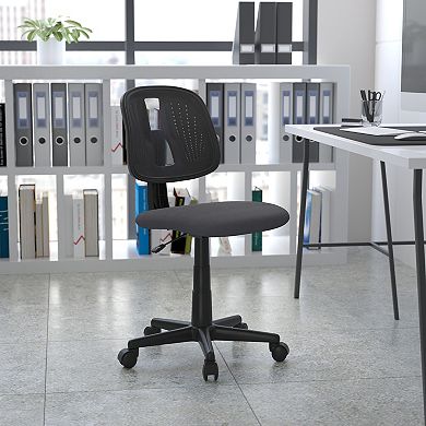 Emma and Oliver Mid-Back Gray Mesh Swivel Task Office Chair with Pivot Back, BIFMA Certified