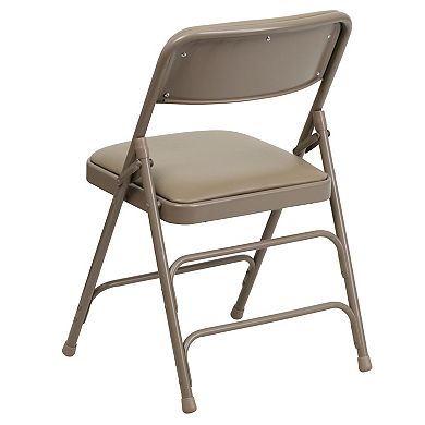 Emma and Oliver 2 Pack Curved Triple Braced Navy Fabric Metal Folding Chair