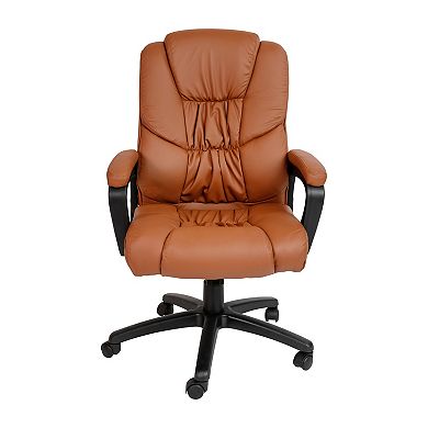 Emma and Oliver Big & Tall 400 lb. Rated Black LeatherSoft Office Chair - Executive Office Chair