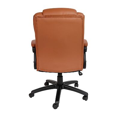 Emma and Oliver Big & Tall 400 lb. Rated Brown LeatherSoft Office Chair - Executive Office Chair