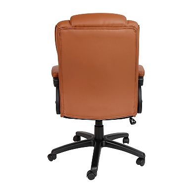 Emma and Oliver Big & Tall 400 lb. Rated Black LeatherSoft Office Chair - Executive Office Chair