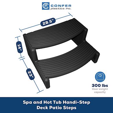 Confer Plastics Handi-step Spa Hot Tub Stairs For Straight & Curved Spas, Black