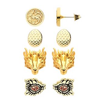 House of The Dragon Targaryen 4-Pair Stud Earring Set