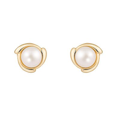 Splendid Pearls 14k Gold Freshwater Cultured Pearl Earrings