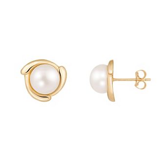 Splendid Pearls 14k Gold Freshwater Cultured Pearl Earrings
