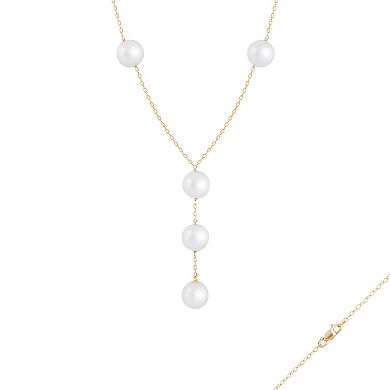 Splendid Pearls 14k Gold Freshwater Cultured Pearl Station Necklace