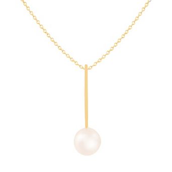 Splendid Pearls 14K Gold Cultured Freshwater Pearl Pendant Necklace