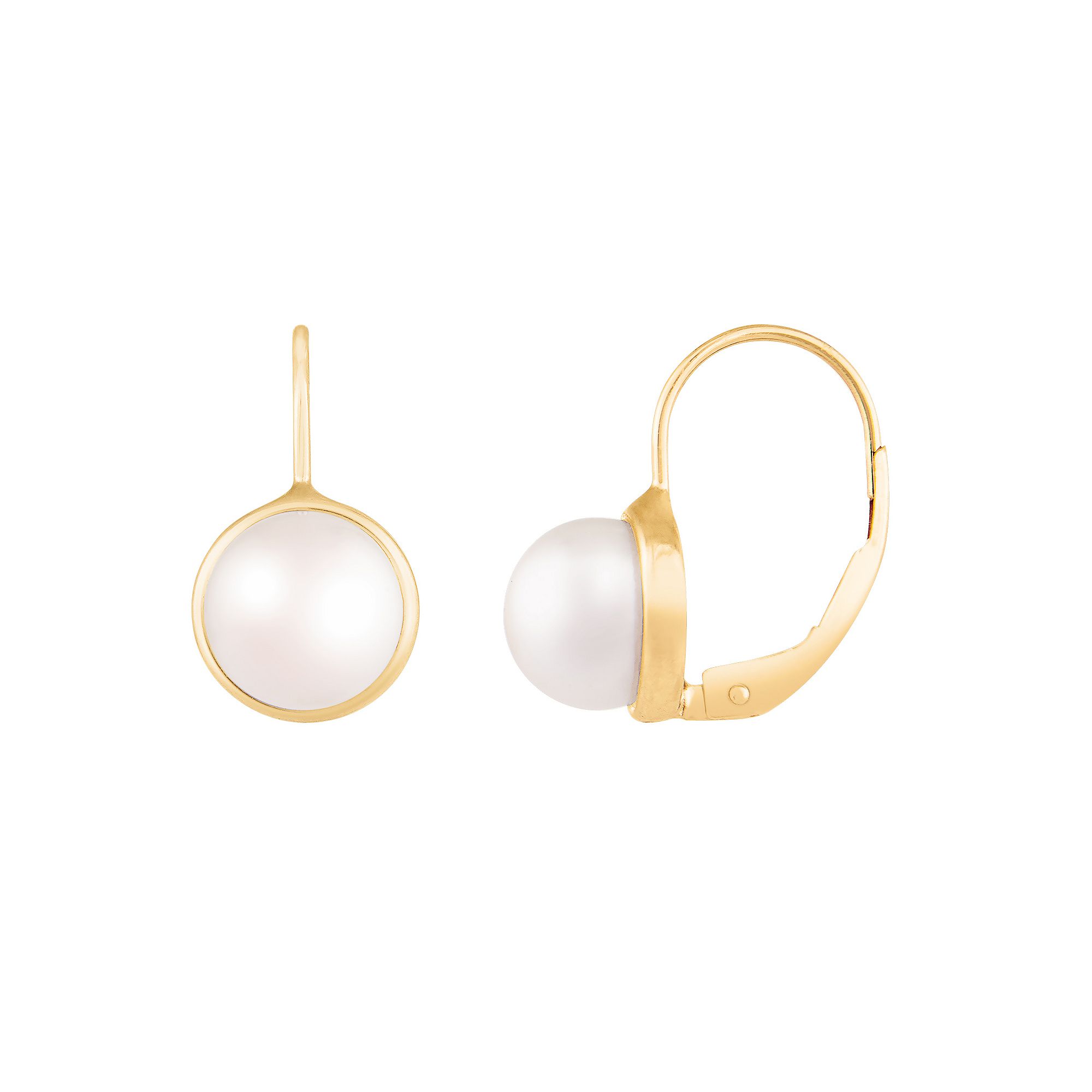Splendid Pearls 14k Gold Freshwater Cultured Pearl Leverback Earrings, Wome