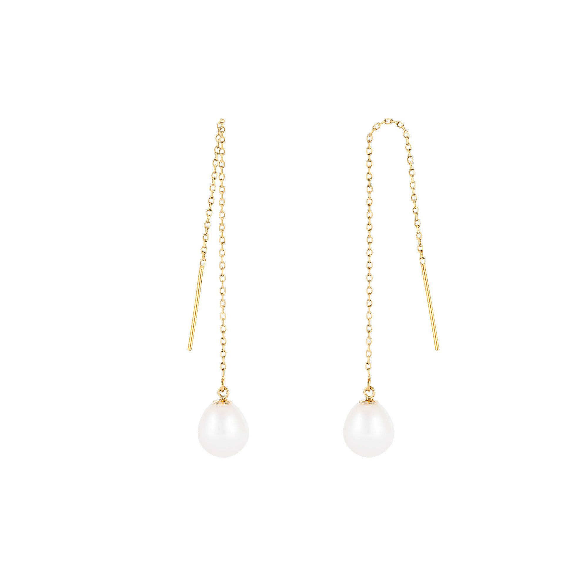 Splendid Pearls 14k Gold Freshwater Cultured Pearl Threader Earrings, Women