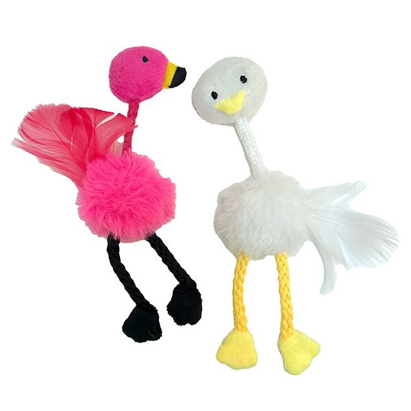 Meow Pink & White Bird 2Pack Catnip Cat Toys