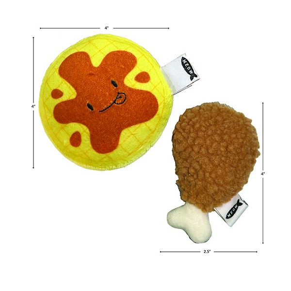 Meow Chicken & Waffle 2Pack Catnip Cat Toys