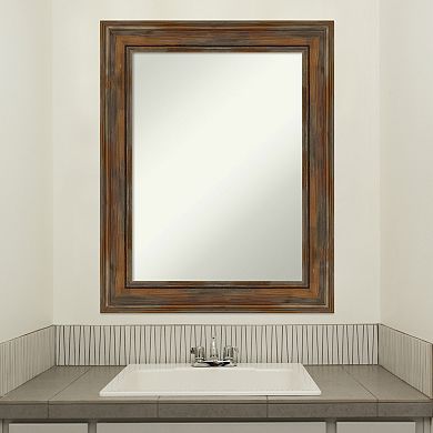Amanti Art Alexandria Rustic Bathroom Wall Mirror