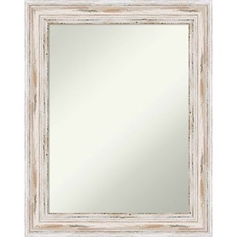 Amanti Art Alexandria White Wash Bathroom Wall Mirror