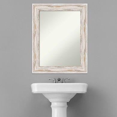 Amanti Art Alexandria White Wash Bathroom Wall Mirror