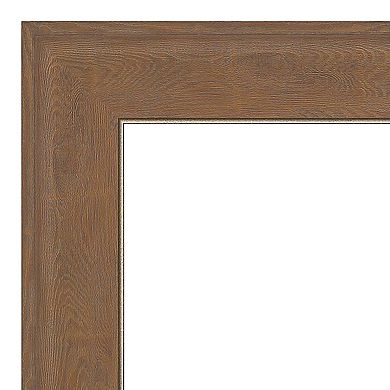 Amanti Art Non-Beveled Bathroom Wall Mirror Alta Medium Brown Frame