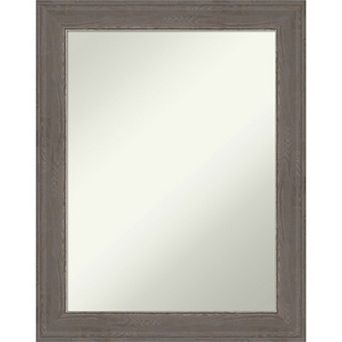 Amanti Art Non-Beveled Bathroom Wall Mirror Alta Medium Brown Frame