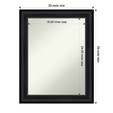 Amanti Art Non-Beveled Bathroom Wall Mirror Astor Black Frame