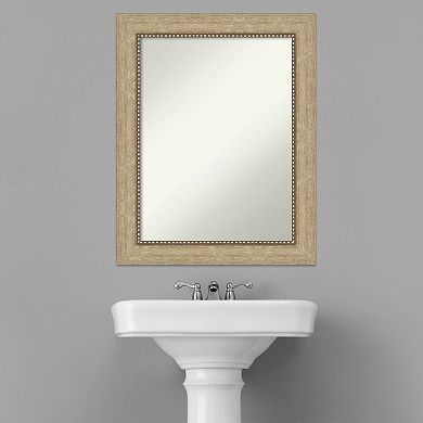 Amanti Art Non-Beveled Bathroom Wall Mirror Astor Black Frame