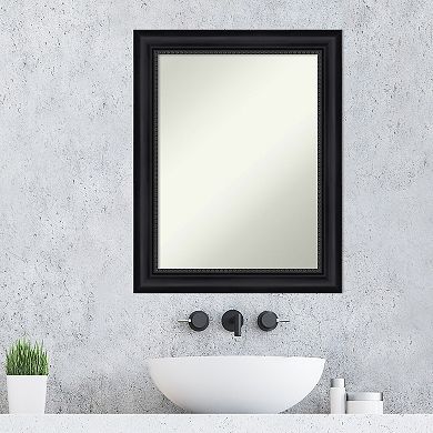 Amanti Art Non-Beveled Bathroom Wall Mirror Astor Black Frame