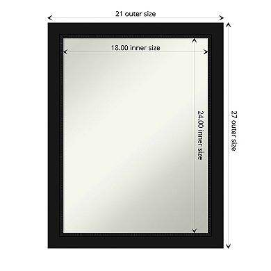 Amanti Art Non-Beveled Bathroom Wall Mirror Avon Black Frame