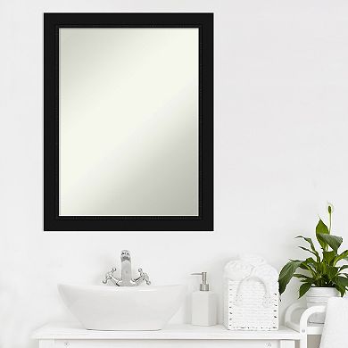 Amanti Art Non-Beveled Bathroom Wall Mirror Avon Black Frame