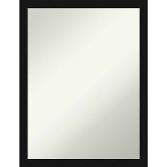 Amanti Art Non-Beveled Bathroom Wall Mirror Avon Black Narrow Frame
