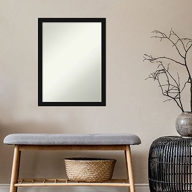 Amanti Art Non-Beveled Bathroom Wall Mirror Avon Black Narrow Frame