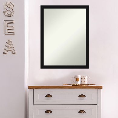Amanti Art Non-Beveled Bathroom Wall Mirror Avon Black Narrow Frame