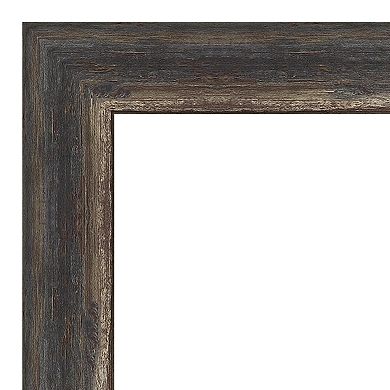 Amanti Art Non-Beveled Bathroom Wall Mirror Bark Rustic Char Narrow Frame