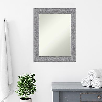 Amanti Art Non-Beveled Bathroom Wall Mirror Bark Rustic Char Frame