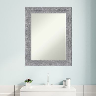 Amanti Art Non-Beveled Bathroom Wall Mirror Bark Rustic Char Frame