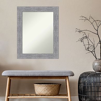 Amanti Art Non-Beveled Bathroom Wall Mirror Bark Rustic Char Frame