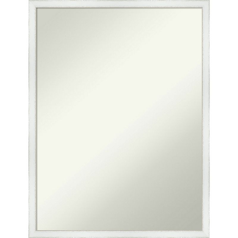 Amanti Art Non-Beveled Wood Bathroom Wall Mirror Breeze Distressed White Fr