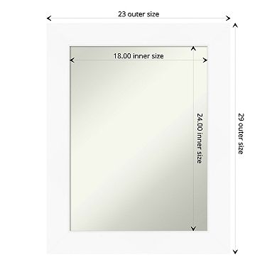 Amanti Art White Bathroom Wall Mirror