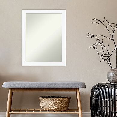 Amanti Art White Narrow Bathroom Wall Mirror