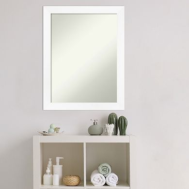 Amanti Art White Narrow Bathroom Wall Mirror
